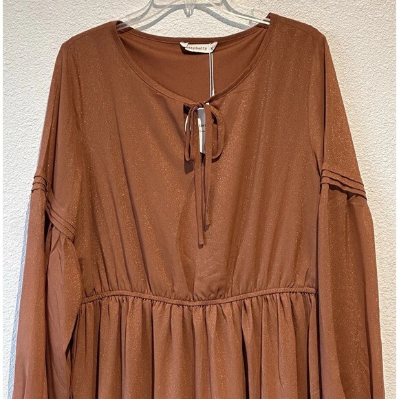 Rustty Dustty Dress Women's XL Burnt Orange Cottagecore Western Boho NWT - Picture 2 of 15